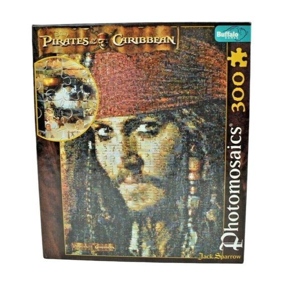 Pirates of the Caribbean Jack Sparrow Photomosaic 300 Piece Jigsaw Puzzle - Picture 1 of 9